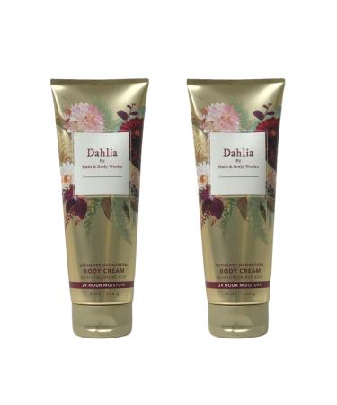 Bath and Body Works Gift Set of of 2 - 8 oz Body Cream - (Dahlia) Multicolor