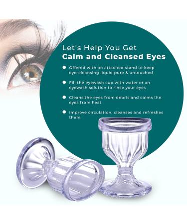 BPA-Free Transparent Eye Wash Cups - Set of 2 | High Grade Plastic for Gentle Eye Rinse and Cleansing | Remove Dust, Makeup, Irritants | Soothing Relief - Buy Online on GoSupps.com