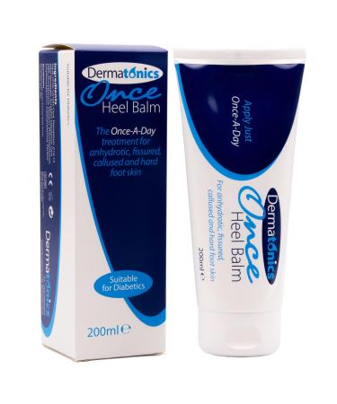 Dermatonics Once Heel Balm - Treatment For Anhydrotic Fissured and Callused Hard Foot Skin - Apply Just Once a Day - It is Suitable For Diabetics - 200 ml 200 ml (Pack of 1)