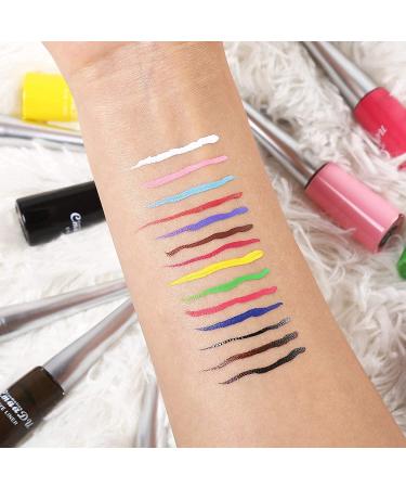 14-Color Waterproof Liquid Eyeliner Set - Long-Lasting Neon Makeup for Girls | International Shipping - Buy Online on GoSupps.com