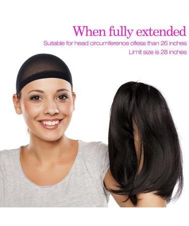 Kaoness Wig Caps - 4 Pieces Nylon Stretchy Caps in Naked Beige & Black | Breathable Elastic Hair Network for Rehearsals & Everyday Use - Buy Online on GoSupps.com