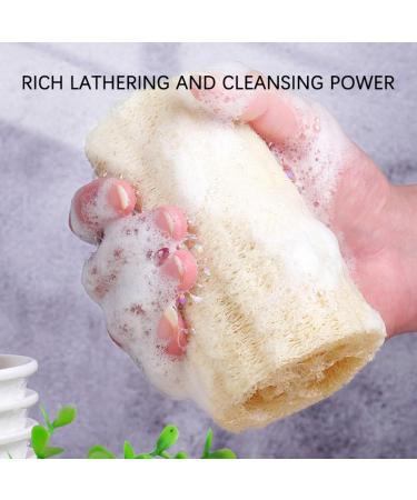 100% Natural Loofah Sponge - Exfoliating Bath Scrubber for Men & Women | White 10cm | Eco-Friendly Shower & Kitchen Cleaner - Buy Online on GoSupps.com