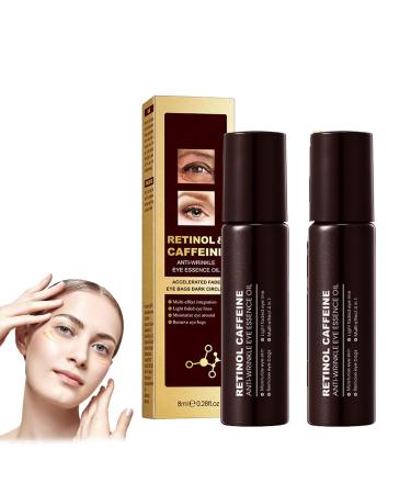 Caffeine Anti-Aging Eye Serum, Eyozen Coffee Under Eye Serum, Caffeine Eye Serum Under Eye Roller Cream for Dark Circles And Puffiness, Retinol Anti-Wrinkle Eye Serum Oil (2pc)