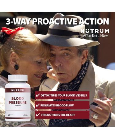 Nutrum Blood Pressure Support Supplement with Hawthorn, Hibiscus, and Garlic - Promotes Healthy Cardiovascular Function - Vitamins & Herbs for Heart Health - Buy Online on GoSupps.com