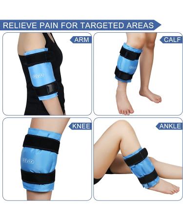 REVIX XL Knee Ice Pack - Reusable Gel Cold Pack for Knee Pain Relief - Ideal for Injuries, Swelling, Bruises - Blue - Buy Online on GoSupps.com