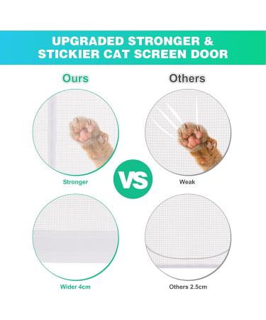 35.5X82 Reinforced Cat Screen Door - Heavy Duty Pets Proof with Bilateral Zipper for Home, Bedroom, Living Room, Kitchen Patio - Prevent Dogs & Cats from Escaping - Buy Online on GoSupps.com
