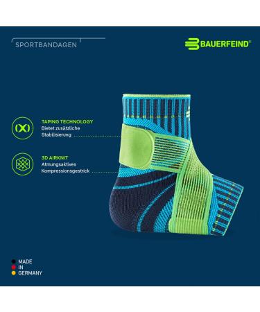 Bauerfeind Ankle Bandage Support for Sports | Unisex Football Fitness Running | Size S Left - No Bending - Buy Online on GoSupps.com