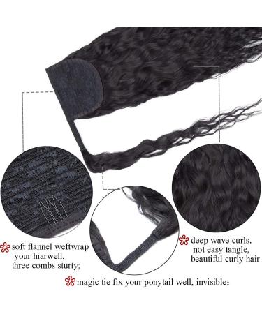 Sego Ponytail Extension - Real Hair Braid Wavy Clip-In 20 (50cm) Black #1 95g - Premium Hair Piece for Instant Length & Volume - Buy Online on GoSupps.com