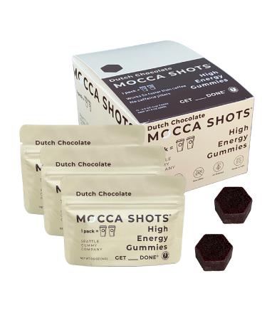 Mocca Shots Dutch Chocolate 100mg Caffeine Gummies (12 Packs 2 Per Pack) Coffee Energy Chew Gummy Vegan Gluten Free All Natural Vitamin B Gingko Made in USA (Seattle Gummy Company)