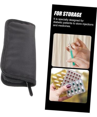 Insulin Cooler Travel Bag - Portable Diabetic Drugs Organizer - Black 20x7cm - Buy Online on GoSupps.com