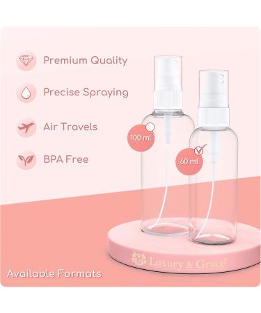 LG Luxury & Grace Set - 16 Refillable 60ml Transparent Spray Bottles for Perfumes & Cosmetics | Travel Essentials - Buy Online on GoSupps.com