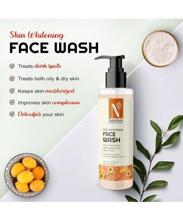 Nutriglow Advanced Organics Advanced Organics Skin Whitening Face Wash with Peach ExtractsAll Skin Types 100 Ml - Buy Online on GoSupps.com