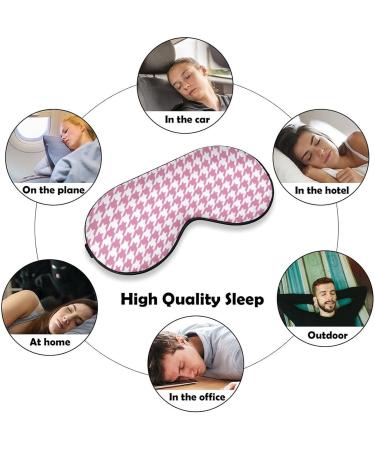 Pink Houndstooth Sleep Mask for Women | Adjustable Eye Shades with Elastic Strap | Perfect for Comfortable Sleep - Buy Online on GoSupps.com