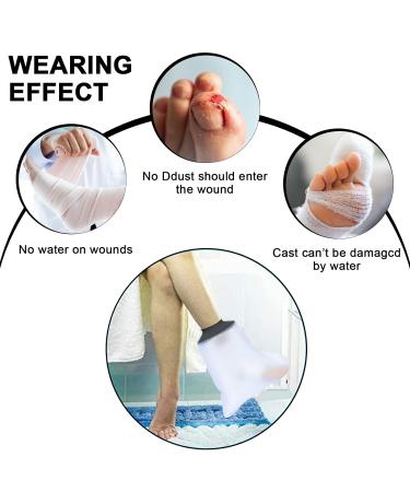 Waterproof Shower Foot Cast Cover - Adult Ankle Leg Bandage Protector for Broken Toe, Wound, Burns - Watertight Boot Bag - 33cm - Buy Online on GoSupps.com