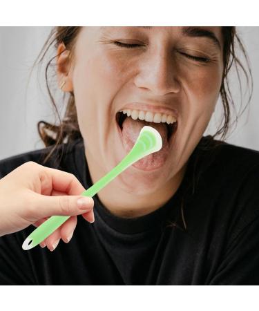 Ipetboom Tongue Scraper - Silicone Tongue Brush for Bad Breath Relief | Oral Hygiene Tool Light Green - Buy Online on GoSupps.com
