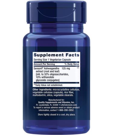 Life Extension Optimized Ashwagandha Extract - 60 Vegetarian Capsules for Stress Relief & Wellness - Buy Online on GoSupps.com