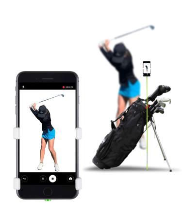 SelfieGOLF Record Golf Swing - Cell Phone Holder Golf Analyzer Accessories | Winner of The PGA Best Product | Selfie Putting Training Aids Works with Any Golf Bag and Alignment Stick Red/Black