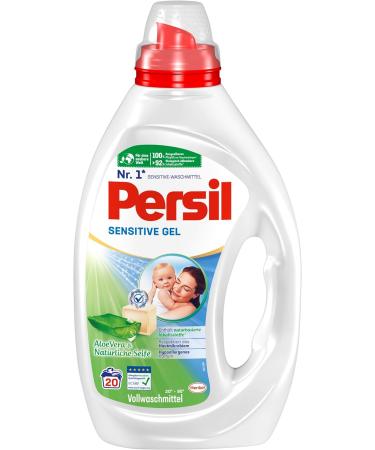 Persil Sensitive Gel 40 WL - Liquid Detergent for Allergy Sufferers & Babies | Soothing Aloe Vera | Effective from 20 C to 95 C | 900ml (2 Pack) - International Shipping Available - Buy Online on GoSupps.com