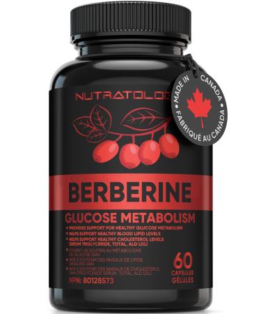 Berberine Supplement - Max Potency 500MG Per Capsule - Supports Glucose Metabolism - Healthy Blood Sugar Levels Through Efficient Metabolism Of Glucose (Sugar) And Lipids (Fats) - 60 Capsules 60 count (Pack of 1)