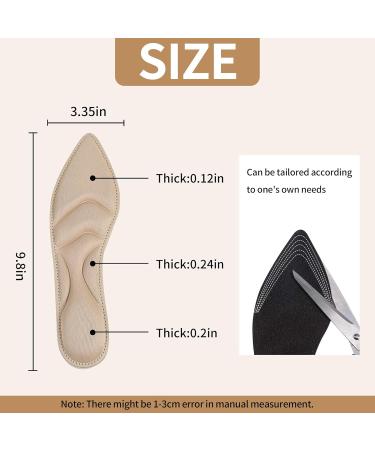 2 Pairs Women's High Heel Insoles | Breathable Arch Support & 5D Sponge Comfort | Ideal for Barefoot Wear - Beige - Buy Online on GoSupps.com