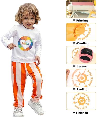 RENLITONG Yellow Orange HTV Iron on Vinyl 12x5ft Roll - Easy Weed & Cut for T-Shirt Design - Buy Online on GoSupps.com