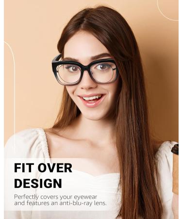 Buy SIPHEW Blue Light Filter Glasses - Stylish Computer Glasses for Eye Protection (Black & Brown No Prescription Needed) - International Shipping Available - Buy Online on GoSupps.com