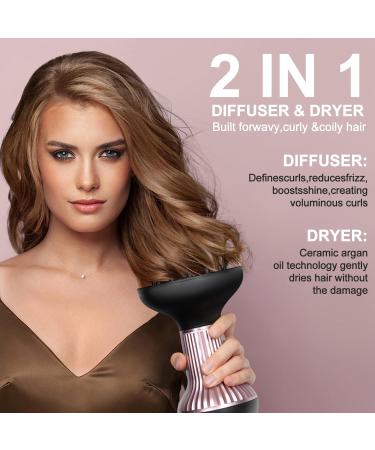 Premium Diffuser Hair Dryer for Curly & Wavy Hair | 2-in-1 Lightweight Blow Dryer to Enhance Curls & Reduce Frizz | Ideal for Daily Use & Travel - Buy Online on GoSupps.com