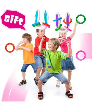 Easter Party Supplies: Inflatable Bunny Rabbit Ears Toss Game - 4 Pack for Kids & Family | Includes 16 Rings | Fun Outdoor Activity & Party Favor - Buy Online on GoSupps.com