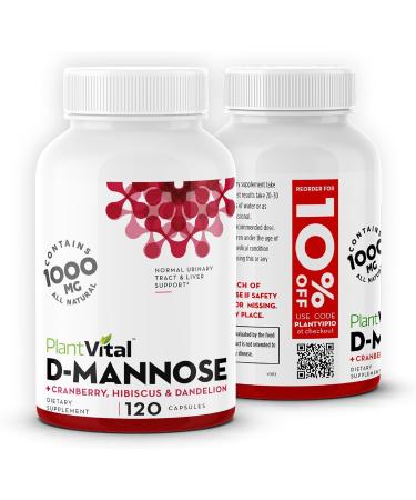Plantvital Bundle Power Duo: Berberine 500mg-120 Capsules for Immunity & Cardio Health and D Mannose with Cranberry 1000mg-120 Capsules for Urinary Tract Support -Vegan Non-GMO. - Buy Online on GoSupps.com