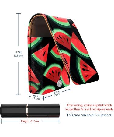 Travel Lipstick Organizer Case - Portable Makeup Bag with Mirror | Watermelon Black Background B545p1atbv | Shop Internationally - Buy Online on GoSupps.com