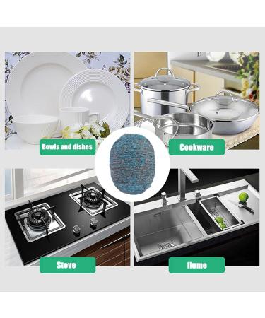 Steel Scrubber for Dishes - Dish Scrubbers - Tear Resistant Reusable Steel Wool for Kitchen Effective On Sinks Grills Pots Broiler Racks Stoves Cleaning Dishes - Buy Online on GoSupps.com