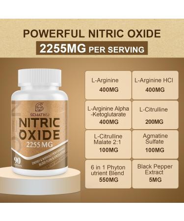 Buy Nitric Oxide Supplement 2255 MG | Heart & Circulation Booster | 6-in-1 Phytonutrient Blend | 90 Capsules - Buy Online on GoSupps.com