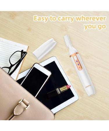 Rechargeable Facial Hair Remover & Eyebrow Trimmer for Women - Electric Shaver Razor for Peach Fuzz, Chin, Cheek, Upper Lip - White - Buy Online on GoSupps.com