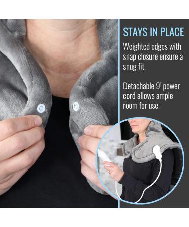 DMI Large Plush Microfleece Neck & Shoulder Heater | Contoured Heat Therapy for Muscle Relief | 4 Heating Levels & Auto Shutdown | FSA/HSA Eligible - Buy Online on GoSupps.com