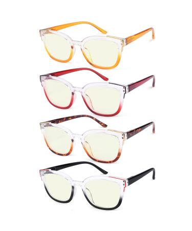 Eyekepper 4-pack Reading Glasses Blue Light Blocking Two Tone Women Readers 1.75 Blue Light Blocking Reading Glasses 1.75 x