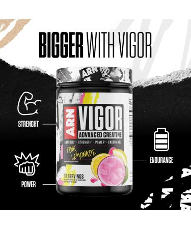 Arms Race Nutrition | ARN | Vigor Advanced Creatine Formula (30 Servings Pink Lemonade) Pink Lemonade 12 Ounce (Pack of 1) - Buy Online on GoSupps.com