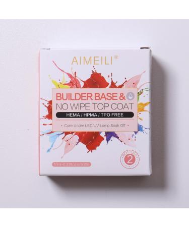 AIMEILI 7 in 1 Builder Base & No Wipe Top Coat: Strengthening Gel for Long-Lasting Nails - 2x10ml - Buy Online on GoSupps.com