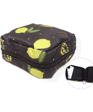 HONBAY Stylish Large Capacity Sanitary Napkin Bag - Black | Tampons Pouch & Nursing Pad Holder Coin Purse | Makeup Bag - Buy Online on GoSupps.com
