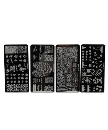 Nail Printing Stencils & Stamping Plates - Secure & Easy for Home Beauty Salon (01-04) | International Shipping - Buy Online on GoSupps.com
