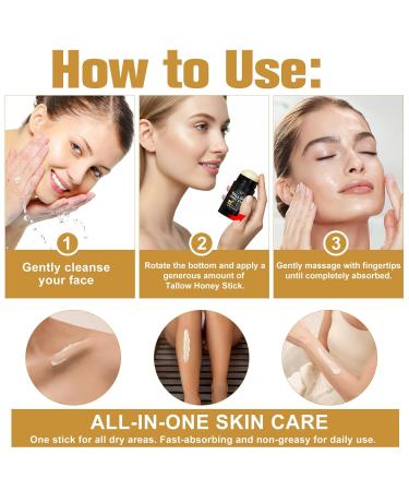 Shuangjia Eloix Tallow Honey Balm & Stick, All-Natural Moisturizer with Beef Tallow and Raw Honey for Face & Body, Handmade Formula for Dry, Sensitive Skin, Promotes Longevity, Firming & Hydration - Buy Online on GoSupps.com