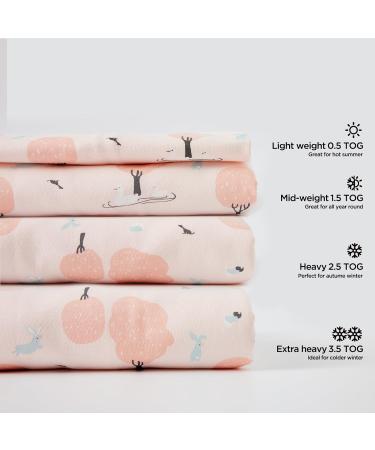 Duomiaomiao 2.5 TOG Baby Sleep Sack with Feet, Winter Cotton Toddler Sleeping Bag for Early Walkers 12M-4T - Pink Forest - Buy Online on GoSupps.com