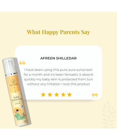 Pure Aura Baby Sunscreen 50 gm | SPF 30 Kids Sunscreen | 100% Mineral & Ayurvedic | Chemical-Free | Outdoor Safe | Sensitive Skin Friendly | Doctors Recommended | 6M to 8 Yrs - Buy Online on GoSupps.com