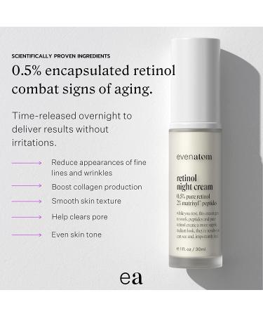 Retinol Face Moisturizer with Collagen Peptides & Botanical Extract - 1 fl. oz - Even Atom - Buy Online on GoSupps.com
