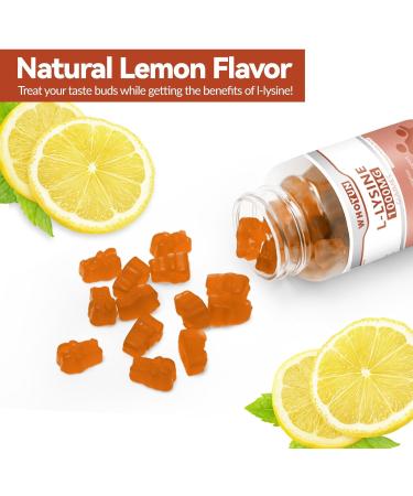 L-Lysine 1000mg Gummies - Chewable Immune Support & Collagen Boost - Lemon Flavor - 60 Count - Buy Online on GoSupps.com
