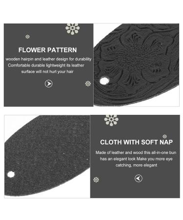 SHERCHPRY 3pcs Leather Hair Barrettes with Stick - Black Oval Shape Hair Clips - Buy Online on GoSupps.com