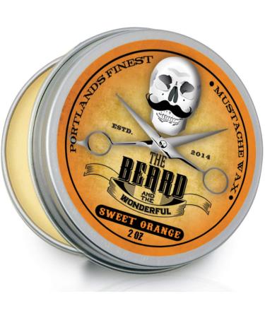 Moustache Wax and Beard Wax (60ml) Promotes Facial Hair Growth with Moisture Resistant Feature Premium Moustache Wax & Beard Wax Strong Hold Made with All Natural Ingredients Sweet Orange