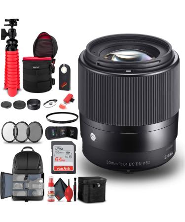 Sigma 30mm f/1.4 DC DN Contemporary Lens for Sony E Bundle with Backpack and Accessories - Buy Online on GoSupps.com