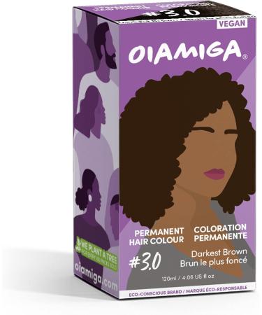 Oiamiga Darkest Brown Permanent Hair Dye Inclusive Hair Colour for All Hair Types Rapid Processing Made with Natural Ingredients Vegan and Cruelty Free 120ml - Buy Online on GoSupps.com