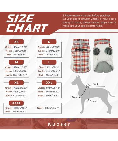 Kuoser Warm Dog Jacket | Reflective Windproof Coat for Small & Large Dogs | Stylish Winter Dog Coat - XS Red - Buy Online on GoSupps.com