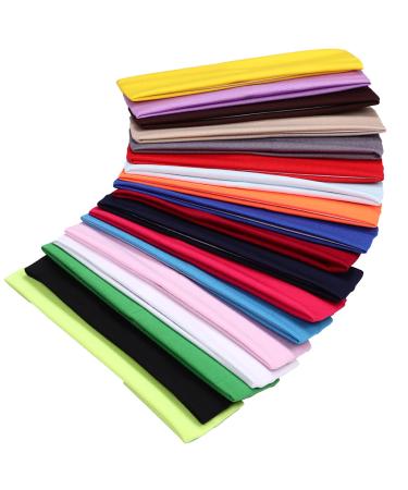 YMHPRIDE 18 pieces colorful sports yoga cotton headband stretchy Alice band hairband for girls women